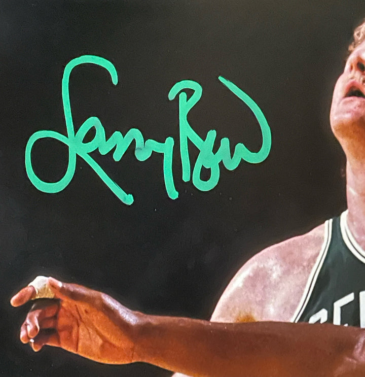 Magic Johnson Larry Bird Signed Boston Celtics LA Lakers 16�20 Photo BAS 44656
