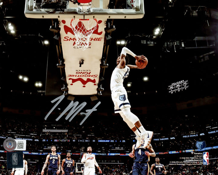 Ja Morant Autographed Signed 8x10 Photo Memphis Grizzlies Beckett BAS QR