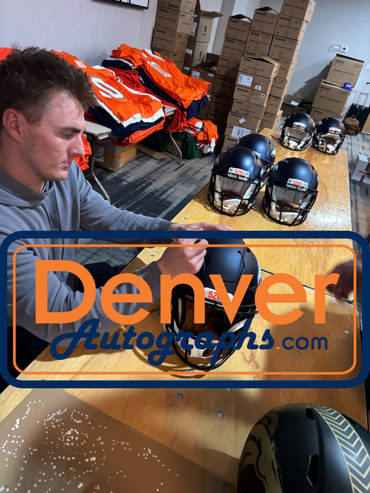 Bo Nix Autographed Denver Broncos SpeedFlex 2024 Helmet Beckett Witness 55108
