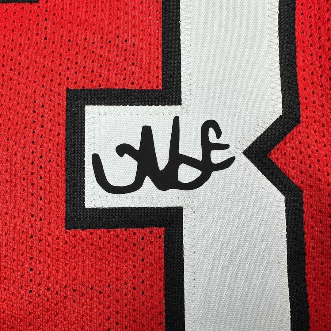Framed Facsimile Autographed Nate Frazier 35x39 Red Reprint Laser Auto Jersey