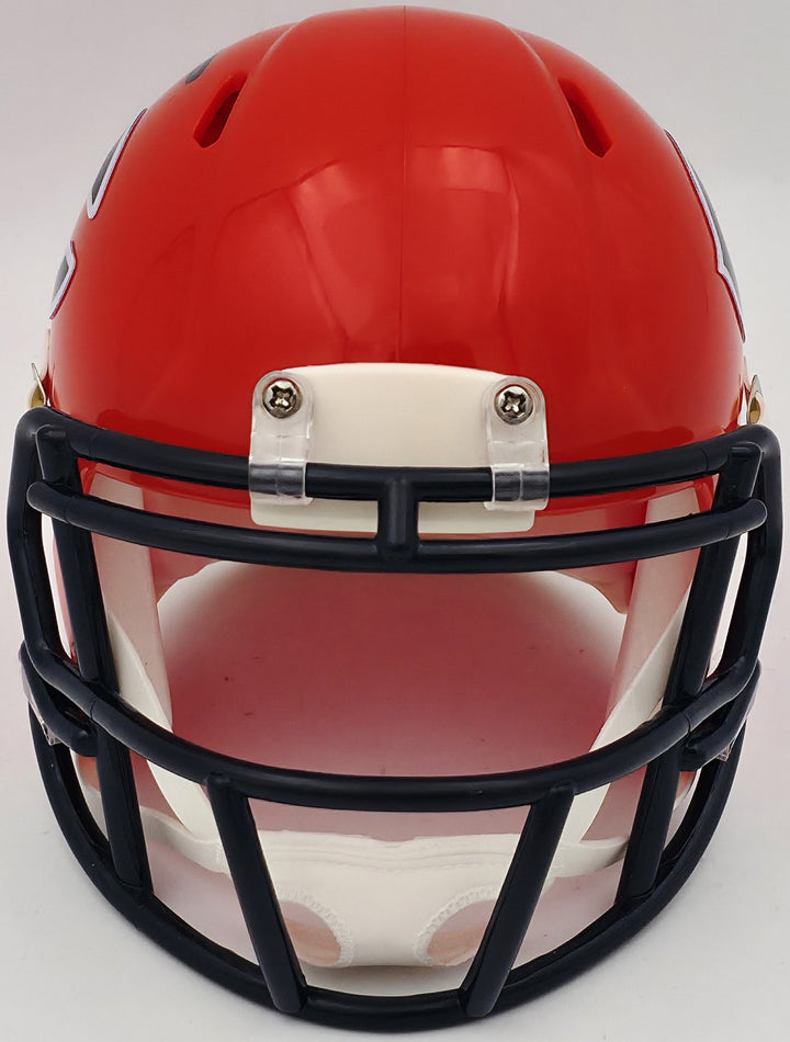 Devin Hester Signed Bears 2022 Alternate Orange Speed Mini Helmet Beckett Wit
