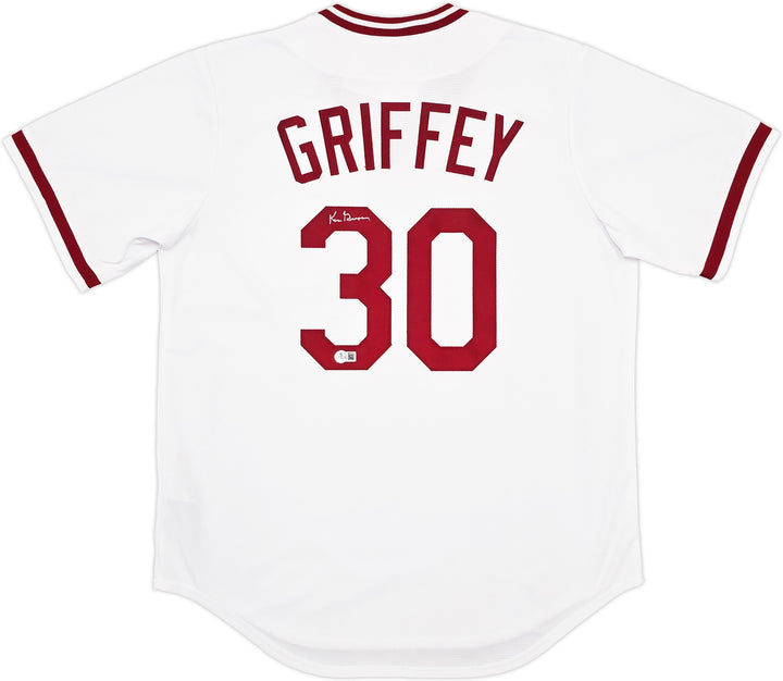 Reds Ken Griffey Sr Auto White Nike Cooperstown Collection Jersey Size Large BAS