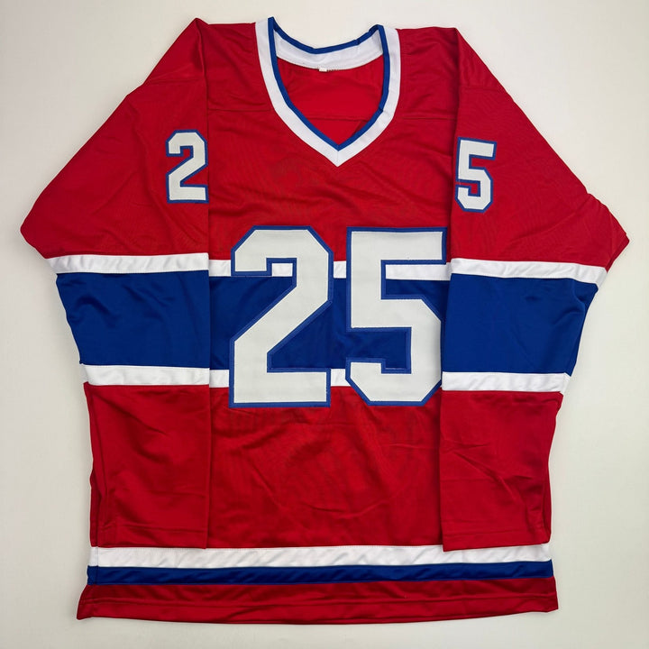 Autographed/Signed Jacques Lemaire Montreal Red Jersey Beckett BAS COA