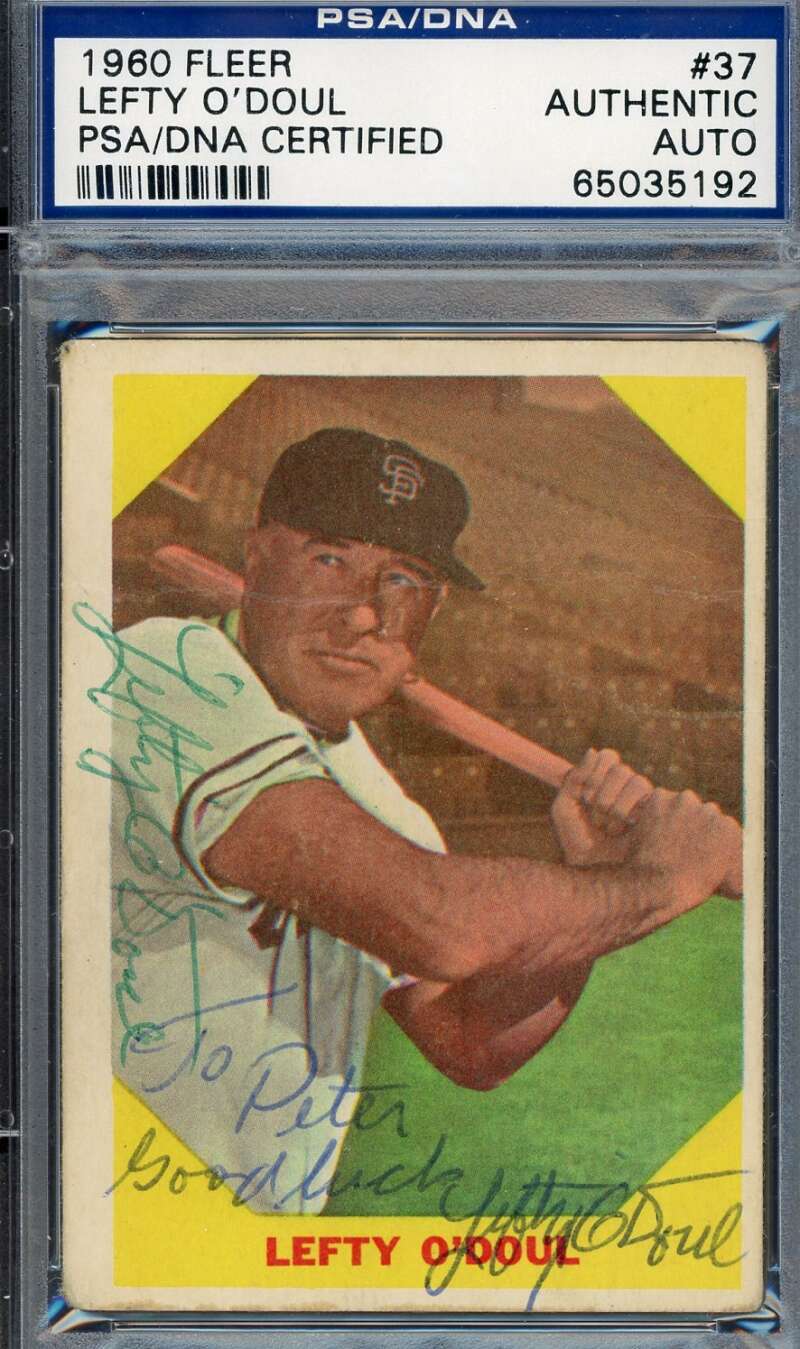 Lefty O'Doul PSA DNA Signed 1960 Fleer Autograph