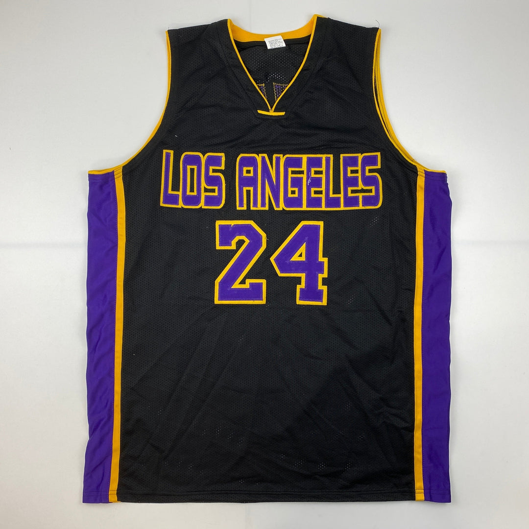Facsimile Autographed Kobe Bryant #24 Los Angeles LA Black Jersey Size Men's XL
