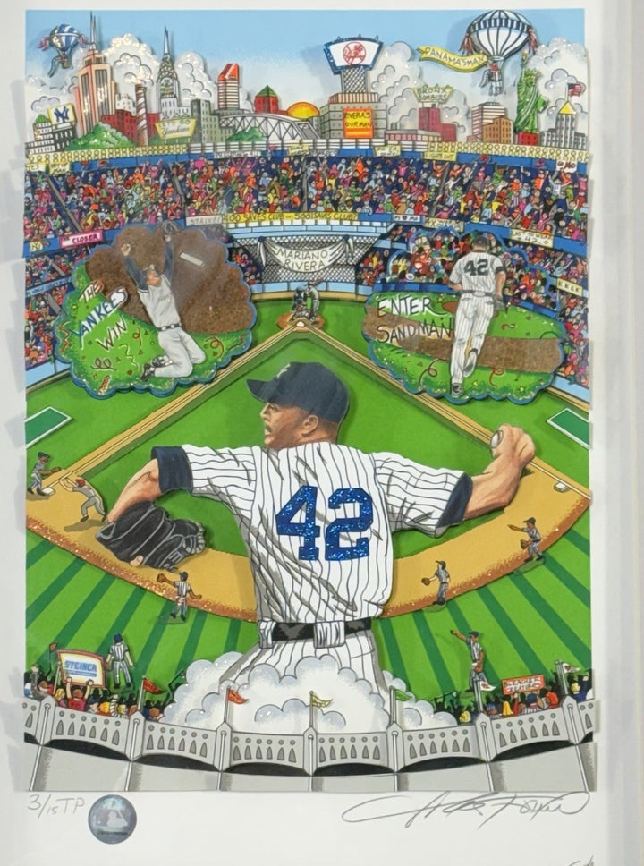 Mariano Rivera Ny Yankees Fazzino Signed 3D Framed Art Yankee Stadium 3/15 TP