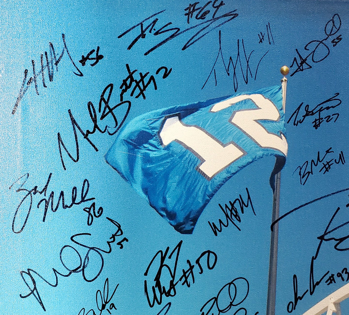 Seahawks SB XLVIII Champ Signed 20x30 Canvas Photo With 42 Sigs #/112 MCS Holo