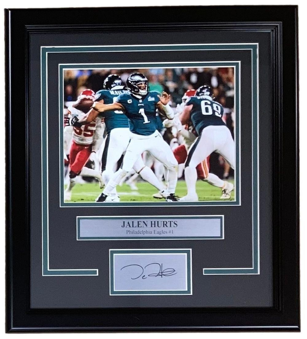 Jalen Hurts Framed 8x10 Philadelphia Eagles Photo w/ Laser Engraved Auto