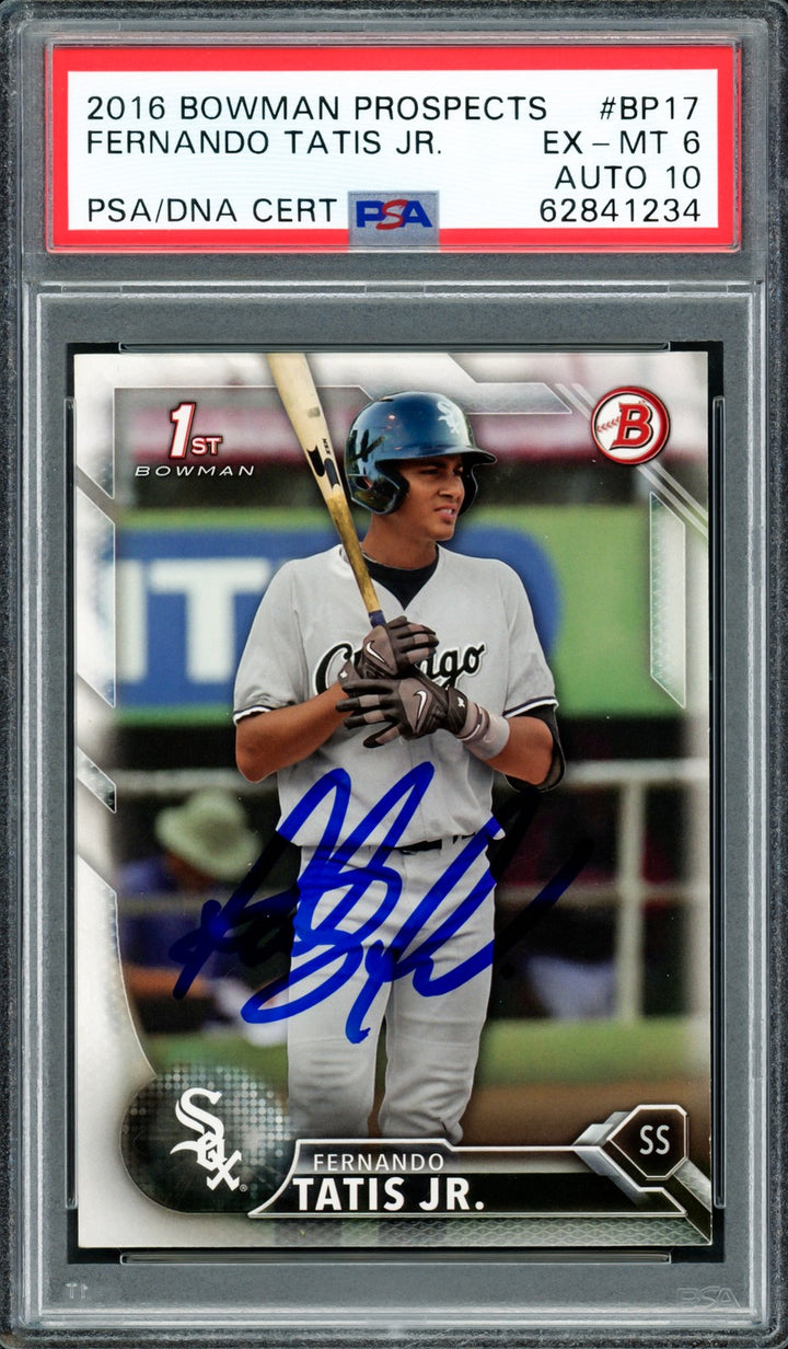 Fernando Tatis Jr. Signed 2016 Bowman Prospects RC BP17 PSA 6 Sig 10 PSA/DNA