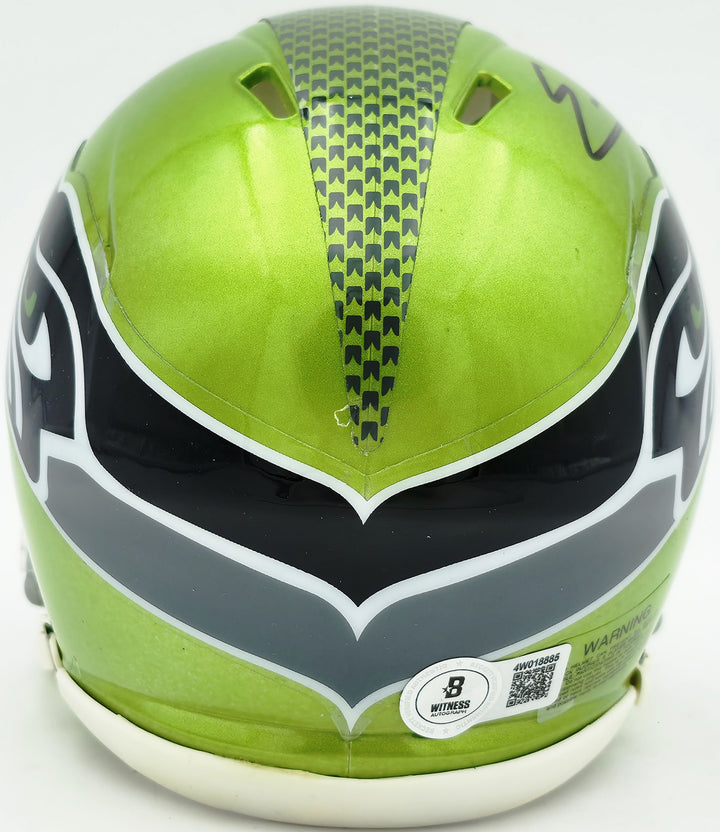 Nick Emmanwori Signed Seahawks Flash Green Speed Mini Helmet Beckett Witness