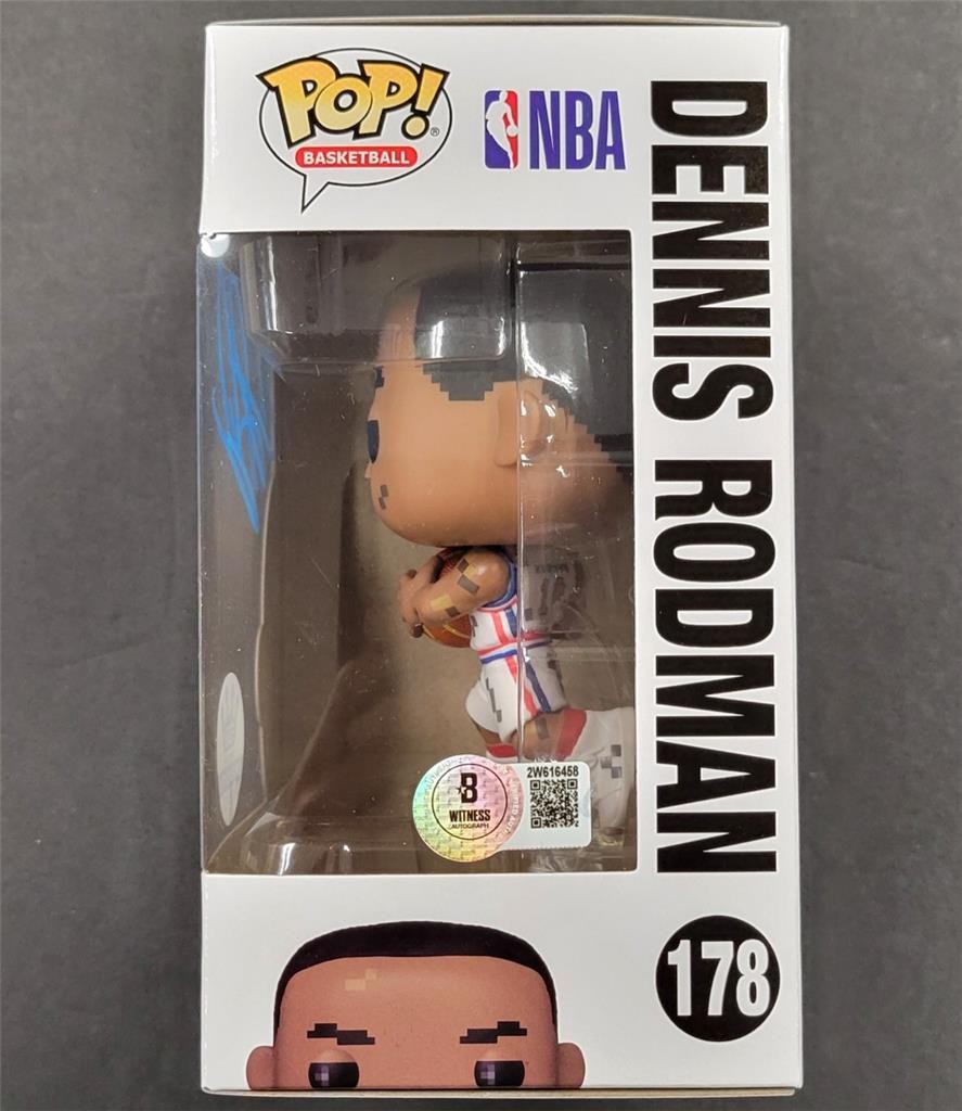 Dennis Rodman signed Pistons NBA Jam Funko Pop! auto 178 LE / 5000 ~ Beckett BAS