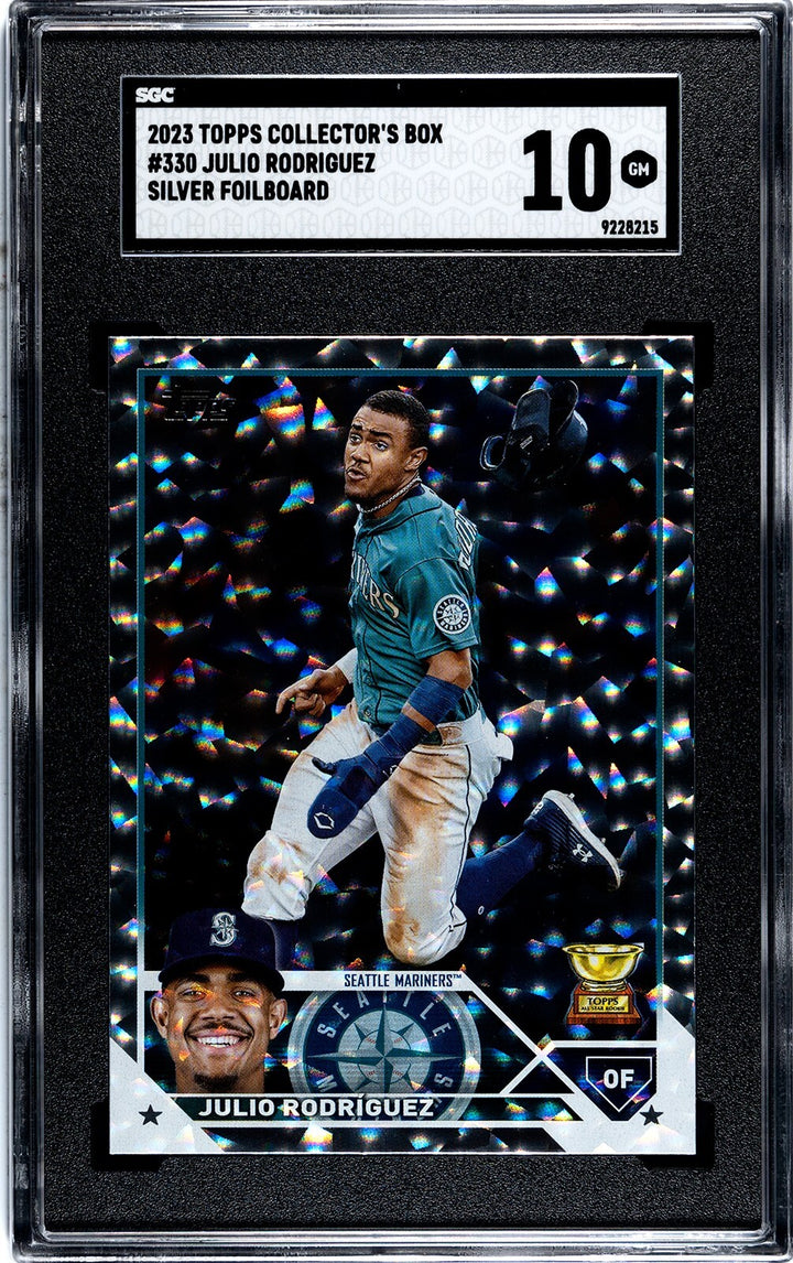 Julio Rodriguez 2023 Topps Coll Box Silver Foilboard Card- SGC Graded 10 Gem MT