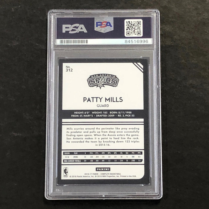 2016-17 Panini Complete #312 Patty Mills Signed Card AUTO 10 PSA/DNA Slabbed Spu