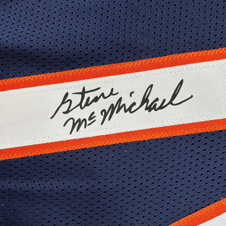 Facsimile Autographed Steve McMichael Chicago Blue Reprint Jersey Size Men's XL