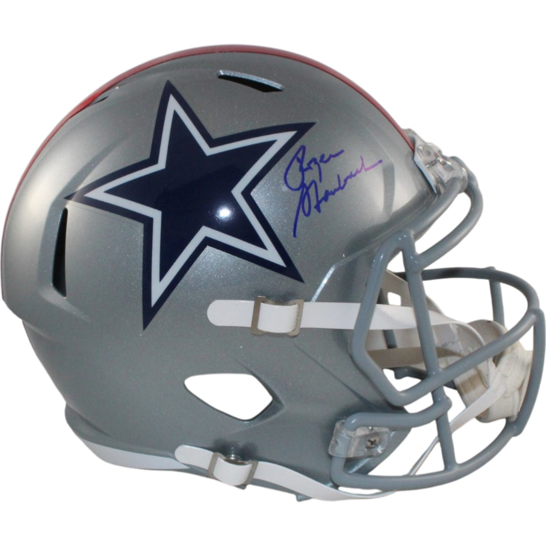 Roger Staubach Autographed Dallas Cowboys F/S TB Helmet Beckett Witness 55147