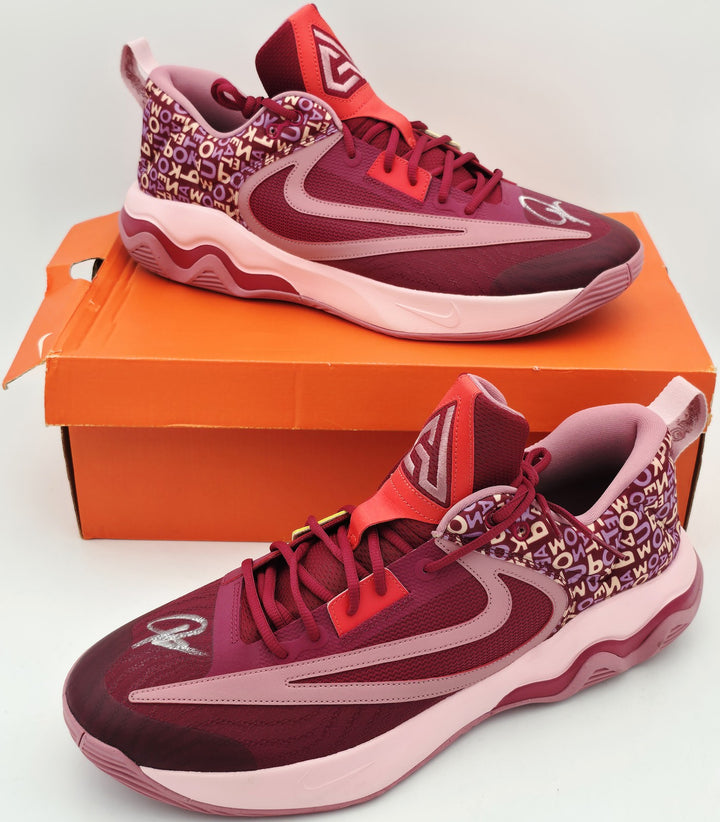 Giannis Signed 2022 PE Promo Nike Zoom Freak 4 ASW Shoes Size 17 BAS Witness
