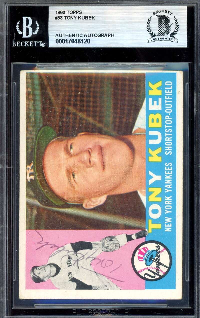 Tony Kubek Beckett BAS Signed 1960 Topps Autograph