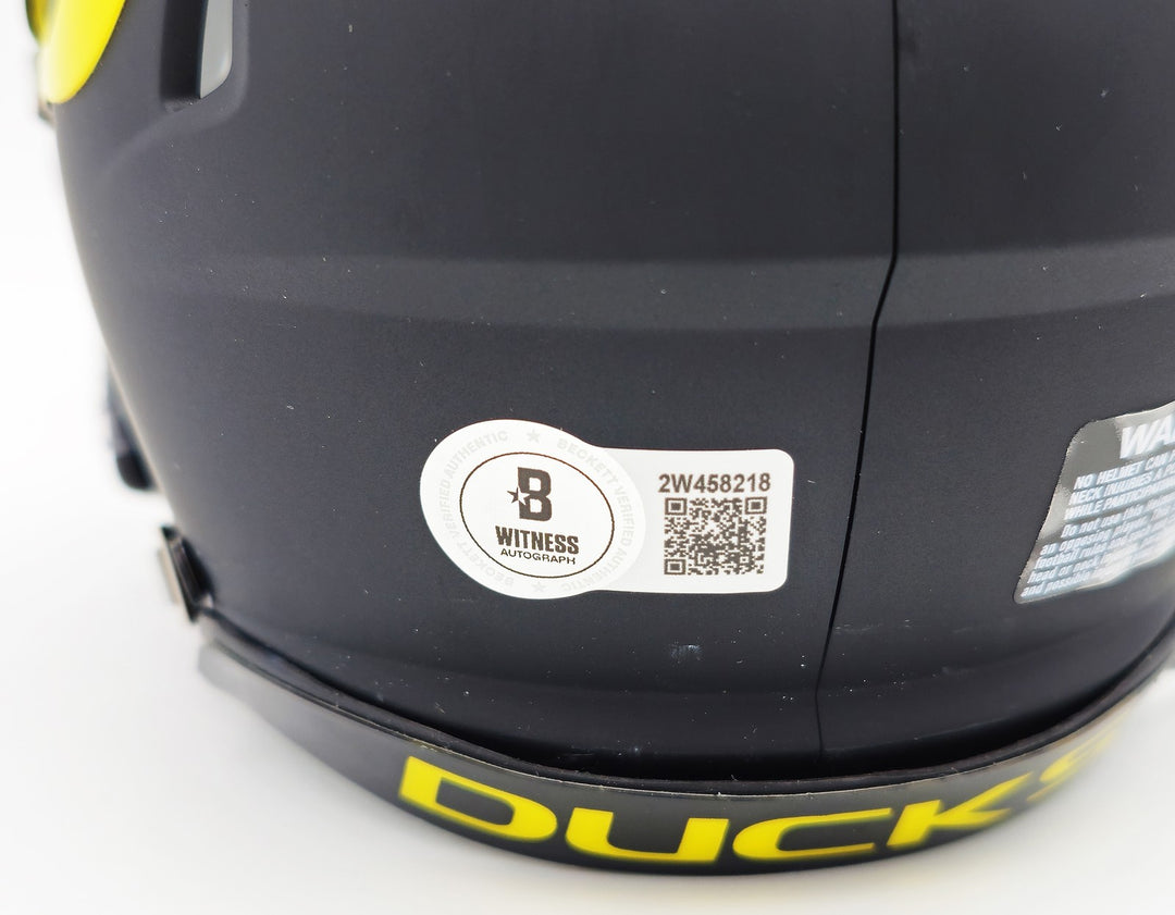 Dillon Gabriel Signed Oregon Ducks Black Speed Mini Helmet Beckett Witness