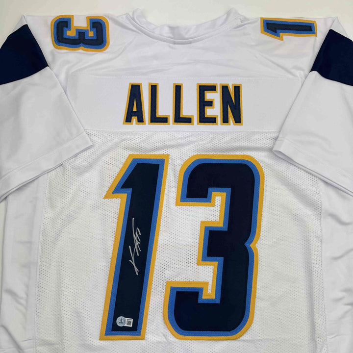 Autographed/Signed Keenan Allen Los Angeles LA White Football Jersey JSA COA
