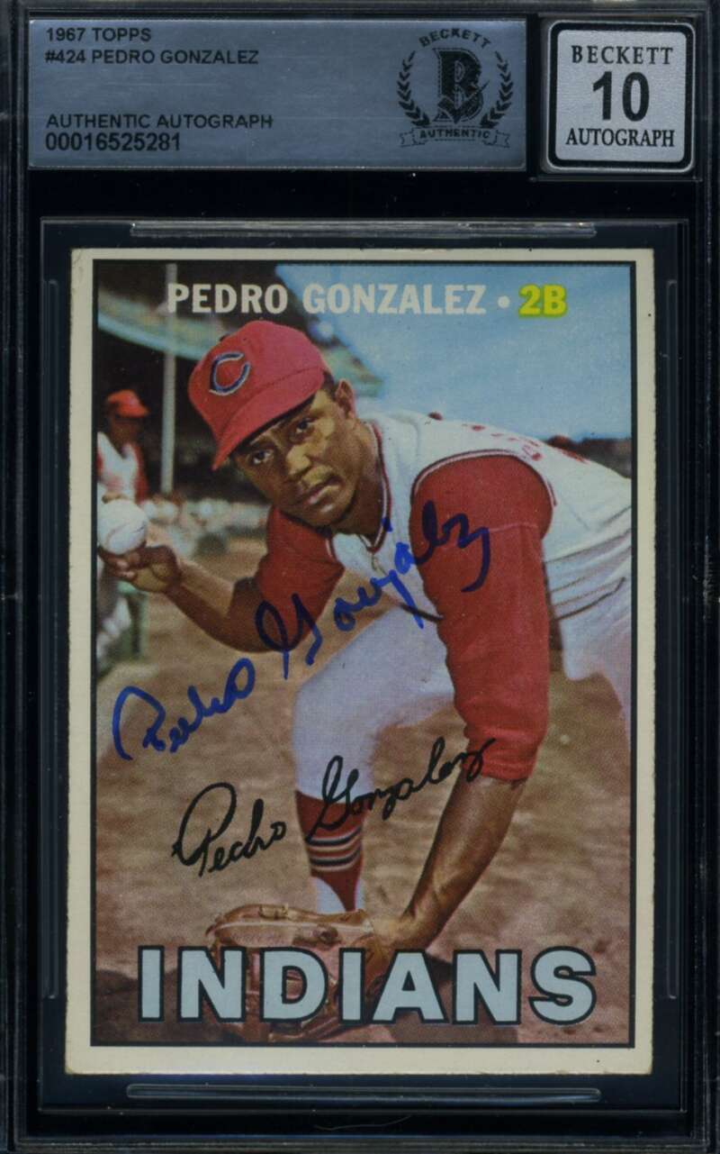 Pedro Gonzalez Gem Mint 10 Beckett BAS Signed 1967 Topps Autograph