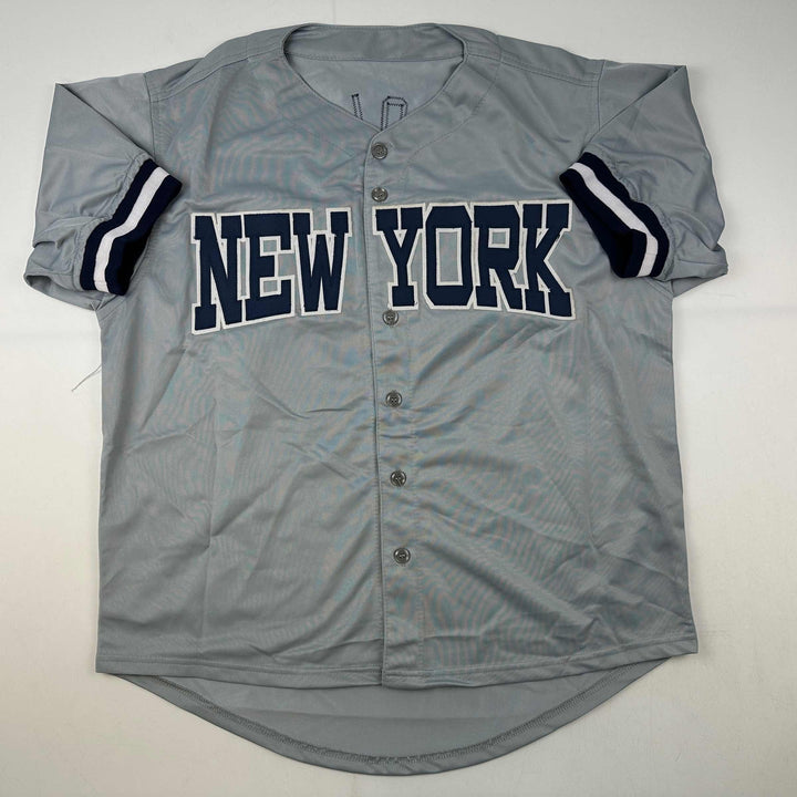 Facsimile Autographed Gerrit Cole New York Grey Reprint Jersey Size Men's XL