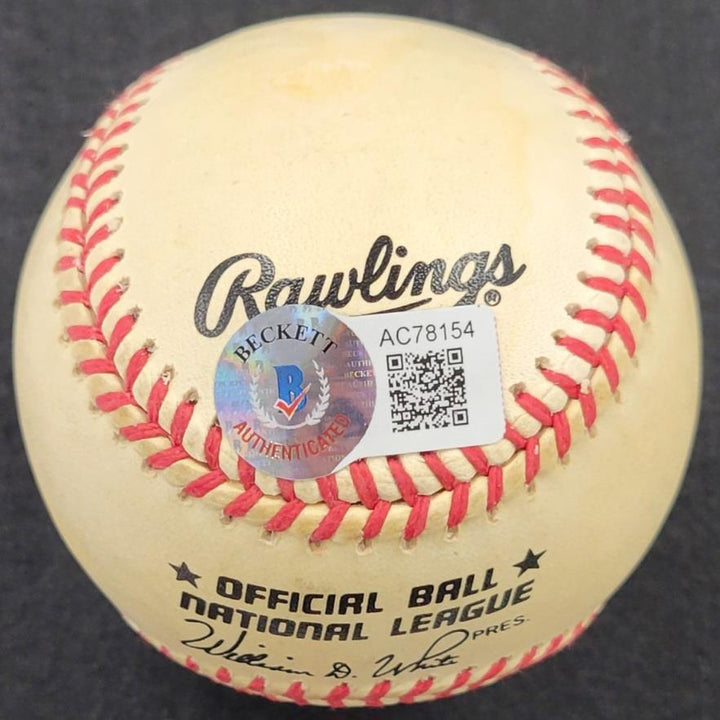 Willie Mays signed Official National NL Baseball autograph Giants ~ Beckett BAS