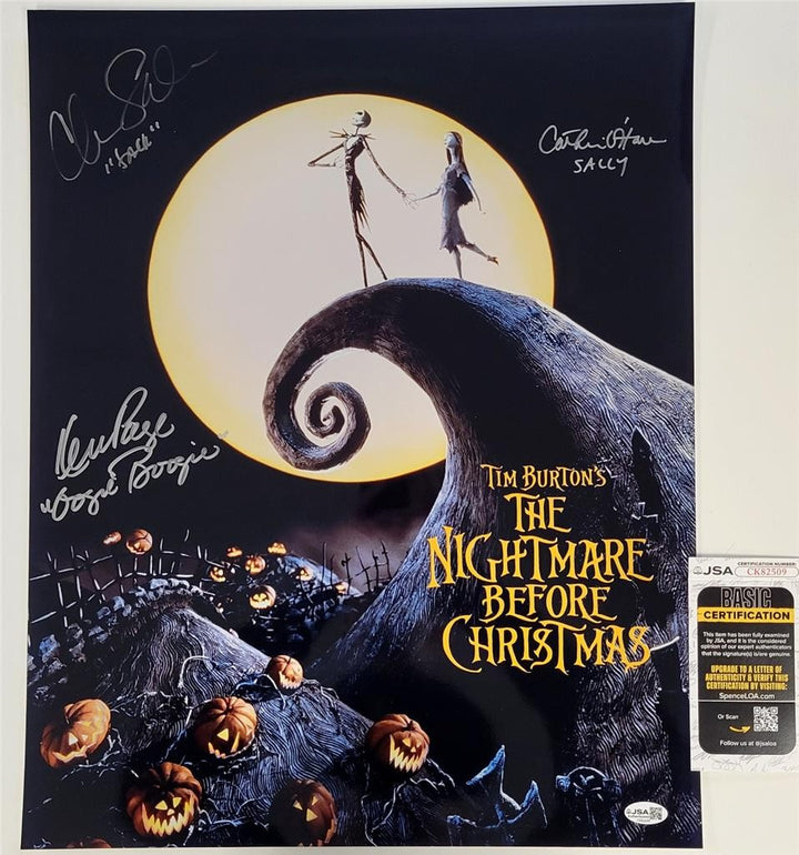 Nightmare Before Christmas cast signed 16x20 photo auto Page Sarandon O'Hara JSA