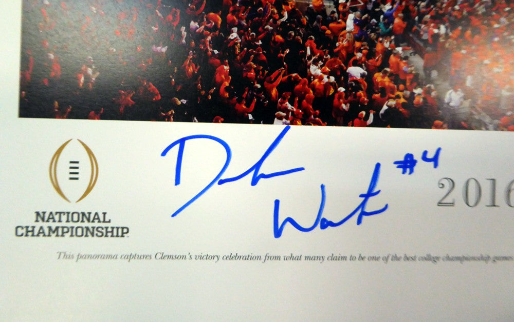 Deshaun Watson Signed 13x40 Panoramic Photo Clemson Tigers Beckett BAS