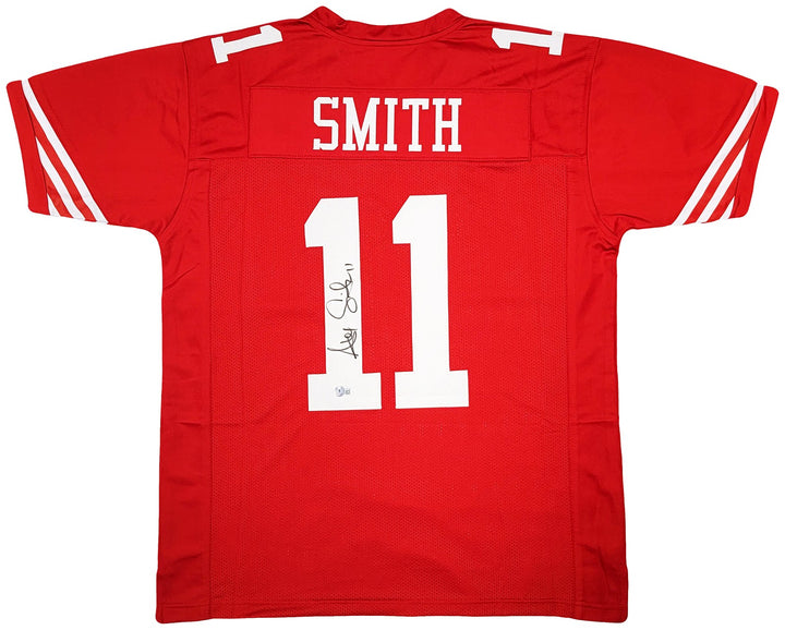 San Francisco 49ers Alex Smith Signed Red Jersey Beckett Witness