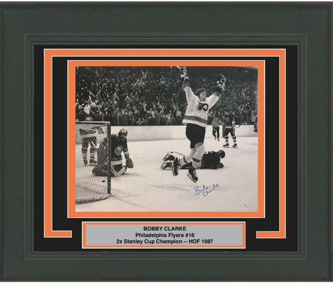 FRAMED Autographed/Signed BOBBY CLARKE Flyers 16x20 Photo JSA COA