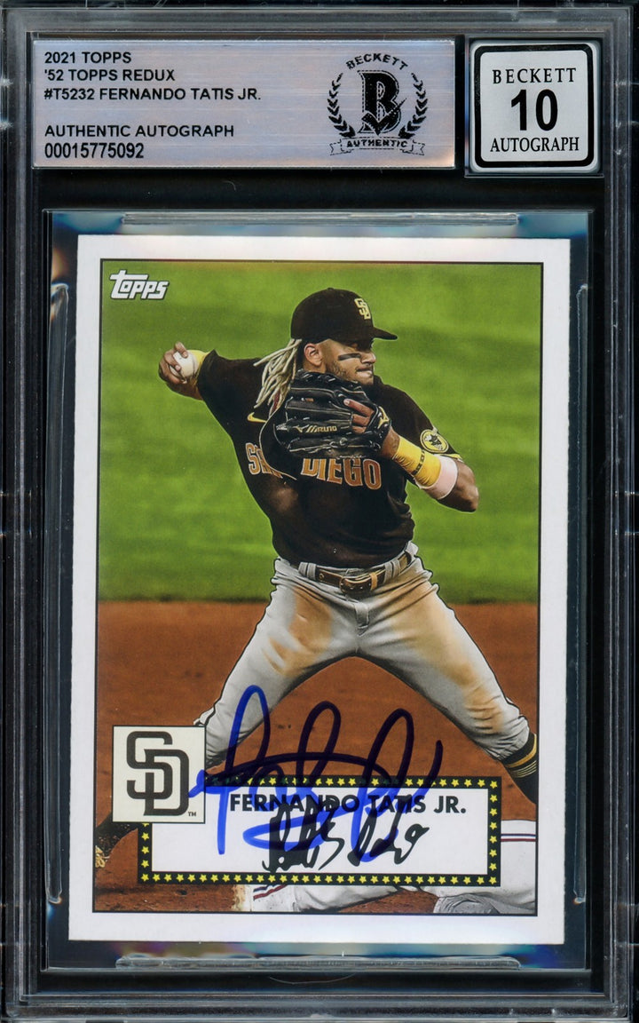 Fernando Tatis Jr. Auto 2021 Topps 1952 Redux Card T52-32 Padres Auto 10 Beckett