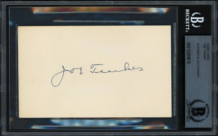 Joe Tinker Signed 3x5 Index Card Chicago Cubs Auto GM 10 Beckett #13264815