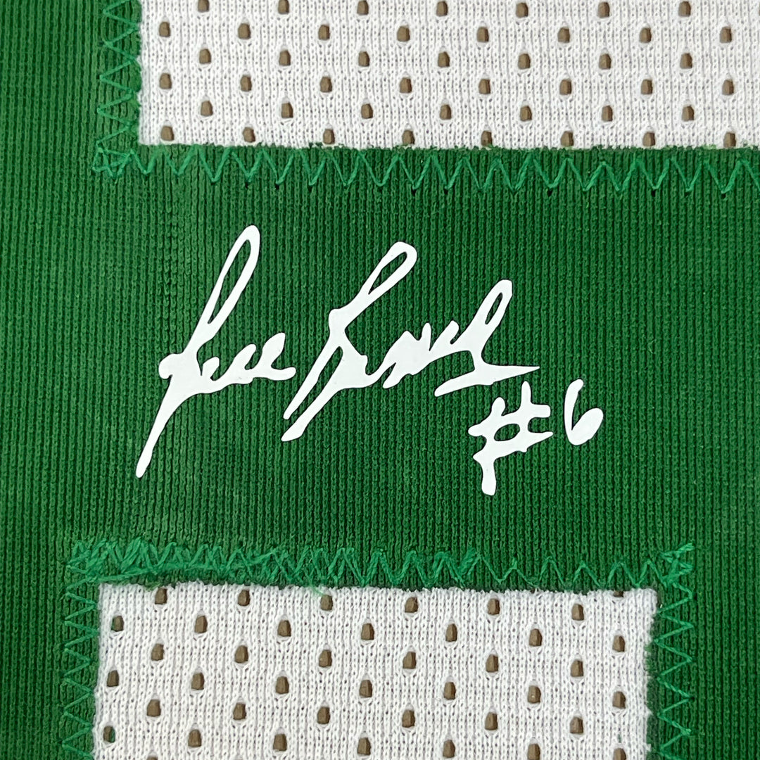 Framed Facsimile Autographed Bill Russell 33x42 White Reprint Laser Auto Jersey