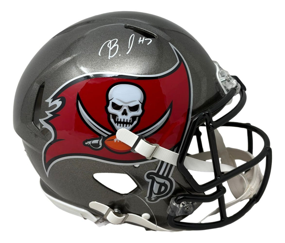 Bucky Irving Signed Tampa Bay Buccaneers Full Size Authentic Speed Helmet BAS