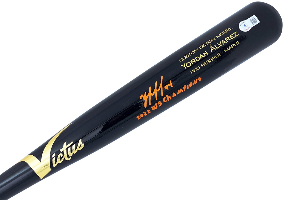 Yordan Alvarez Auto Black Victus Player Model Bat Astros 2022 WS Champs Beckett