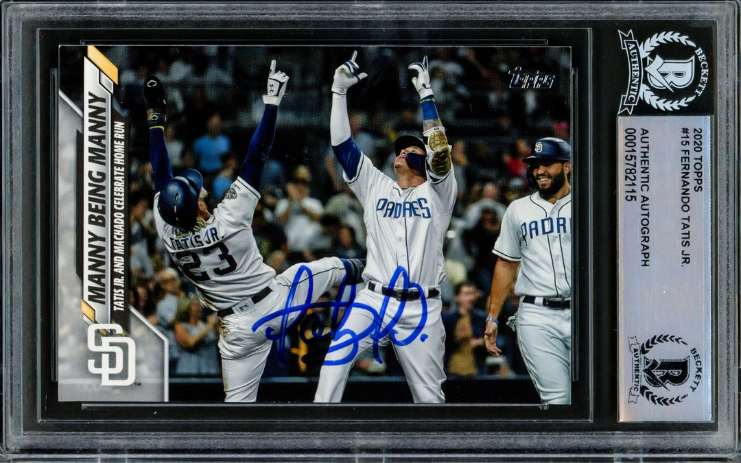 Fernando Tatis Jr. Autographed 2020 Topps Card #15 Padres Beckett #15782115