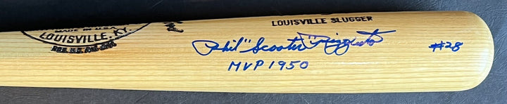 Phil Scooter Rizzuto Signed Ins MVP 1950 Game Model Bat auto Yankees JSA COA /50