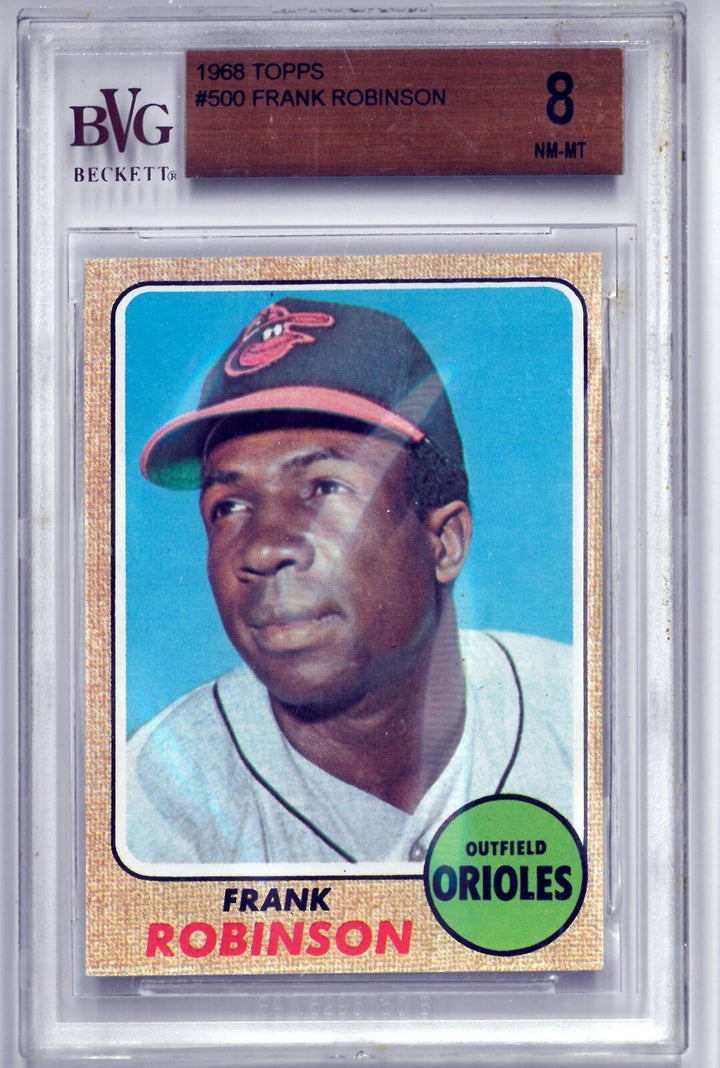 Frank Robinson 1968 Topps Baseball Card #500- BVG Graded 8 NM-MT (Sub Grades/HOF