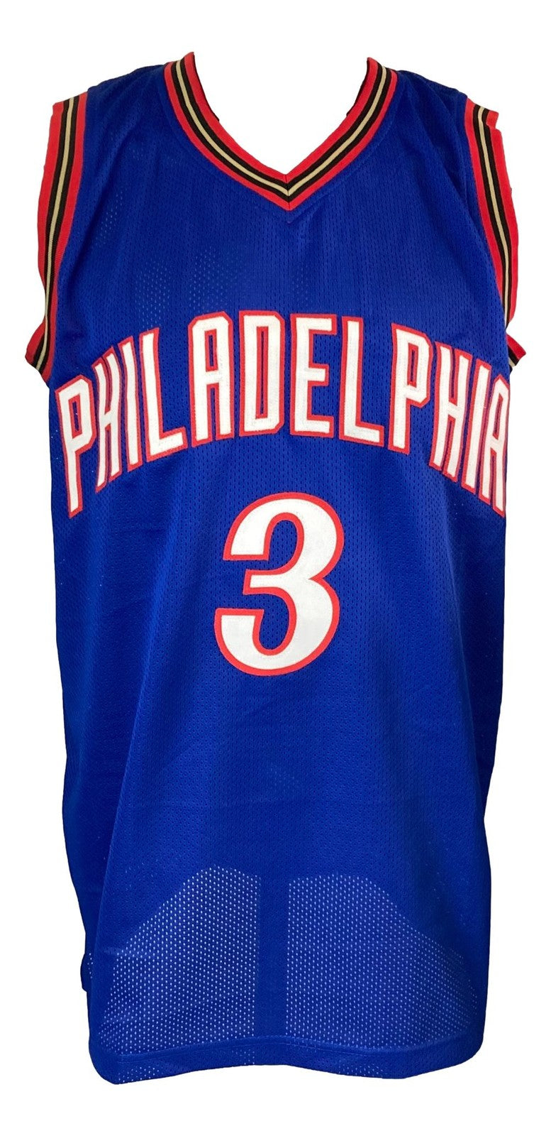 Allen Iverson Philadelphia Signed Blue Basketball Jersey BAS