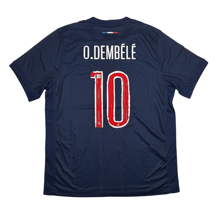Autographed/Signed Ousmane Dembele PSG Blue Soccer Jersey Beckett BAS COA 1
