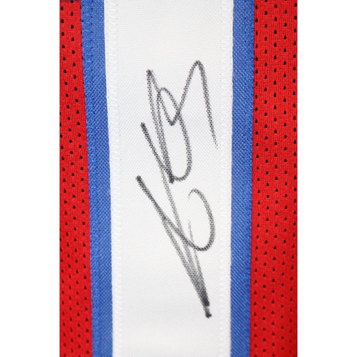 AJ Brown Autographed/Signed Pro Style Sz XL Red Jersey Beckett Witnessed 57961