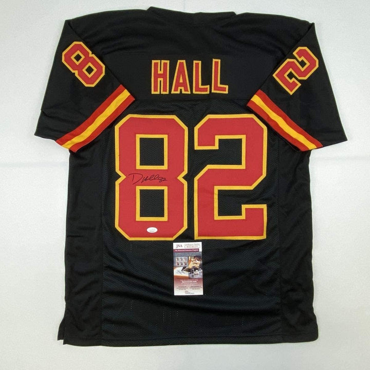 Autographed/Signed DANTE HALL Kansas City Black Jersey JSA COA Auto