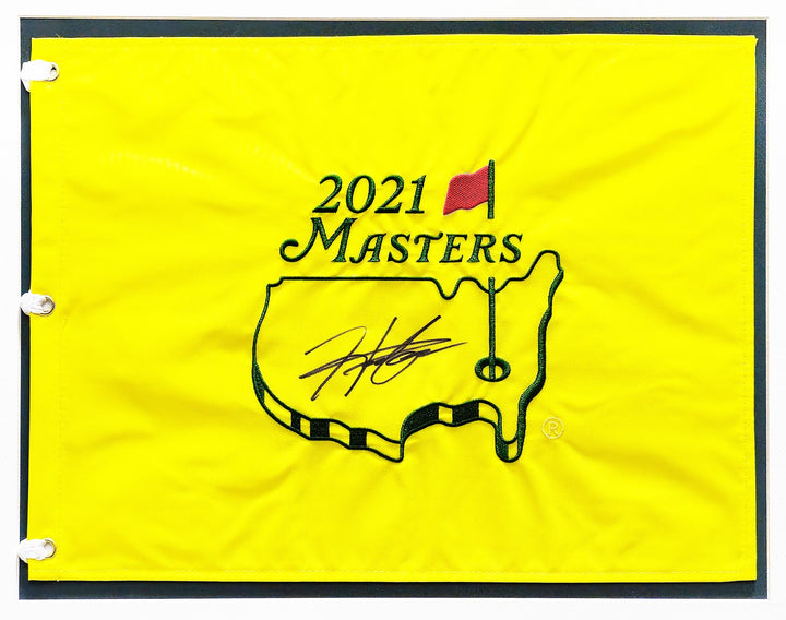 Hideki Matsuyama Signed Framed 2021 Masters Golf Pin Flag Winner Beckett BAS QR