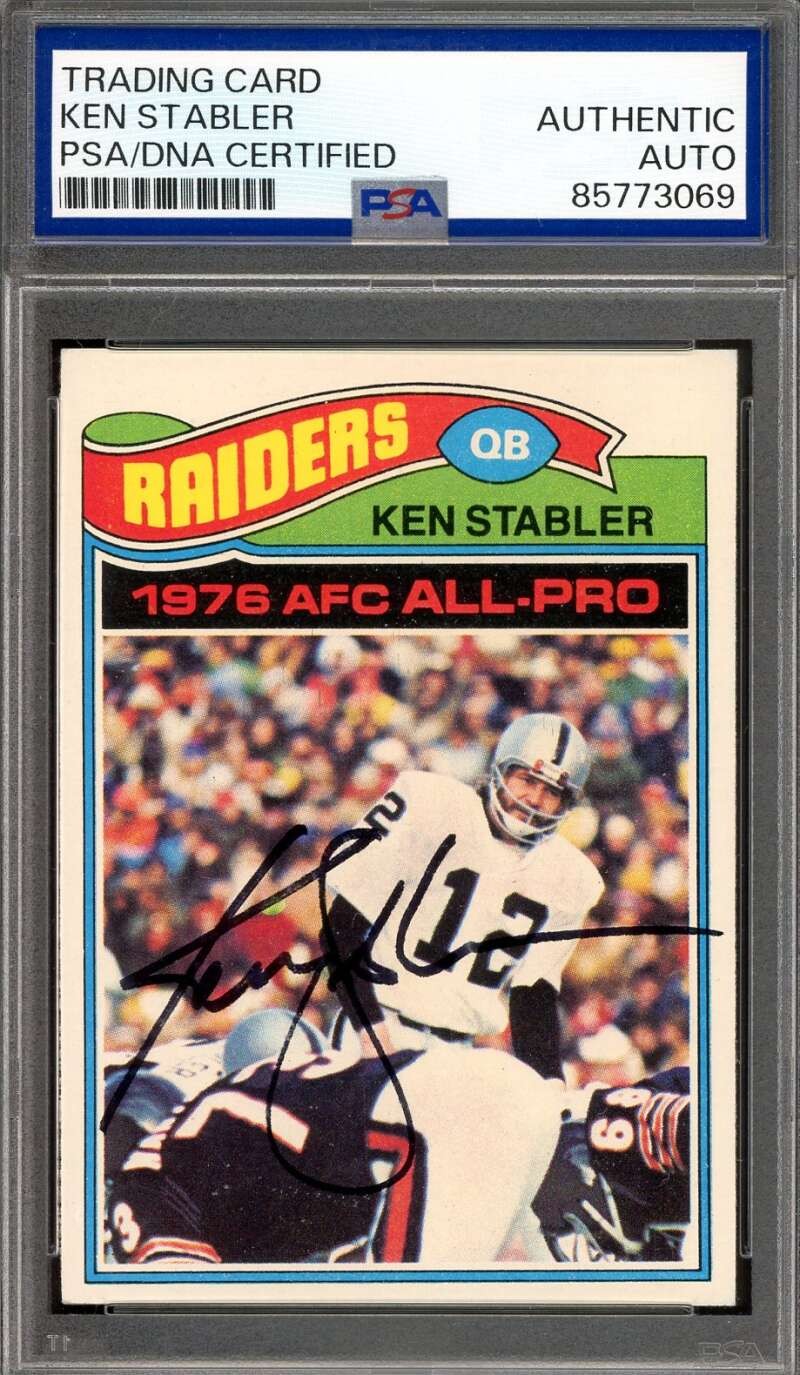 Ken Stabler PSA DNA Signed 1977 Topps Autograph Raiders
