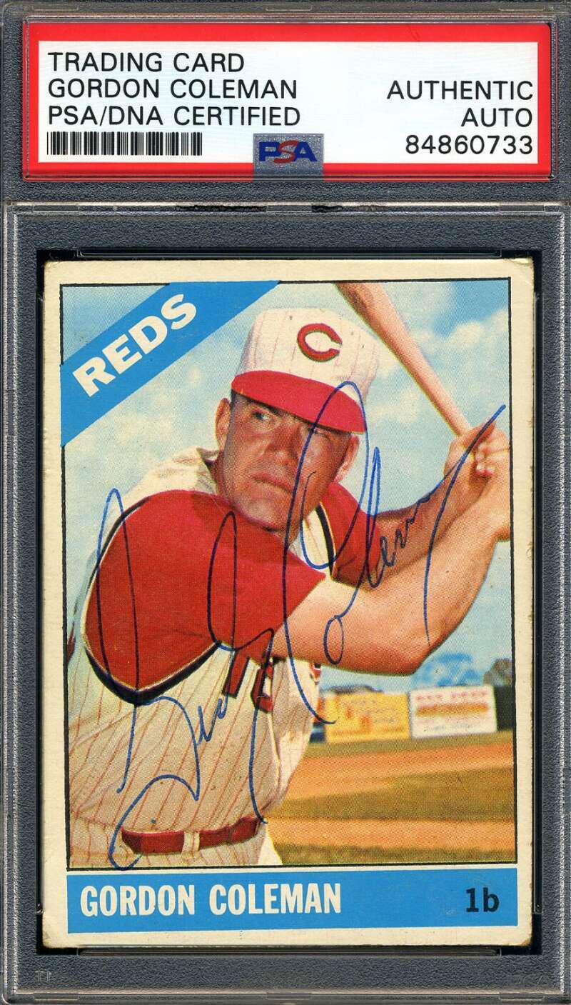 Gordon Coleman PSA DNA Coa Signed 1966 Topps Autograph