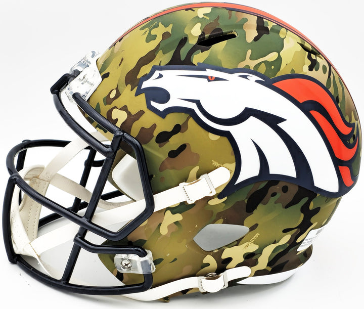 Russell Wilson Auto Broncos Camo Salute to Service Full Size Rep Helmet Fanatics