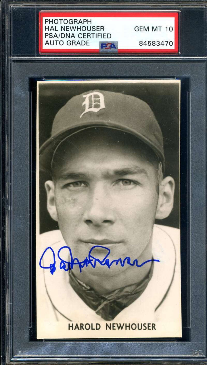 Hal Newhouser Gem Mint 10 PSA DNA Signed Vintage Tigers Photo Autograph