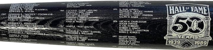 Hall of Fame Louisville Slugger unsigned Commemorative Black Bat 1939-1989 MLB