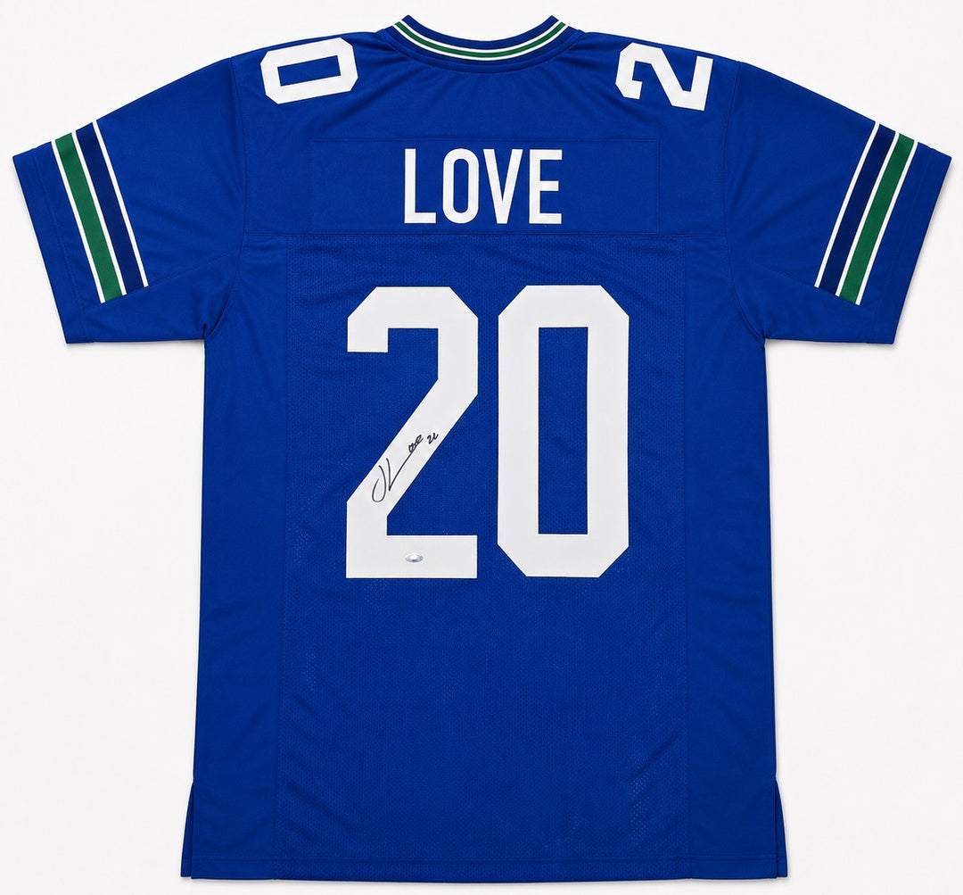 Julian Love Signed Seattle Seahawks Blue Throwback Jersey MCS Holo