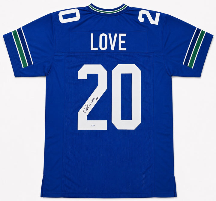 Julian Love Signed Seattle Seahawks Blue Throwback Jersey MCS Holo